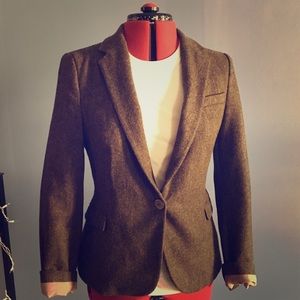 Tweed blazer with elbow patches